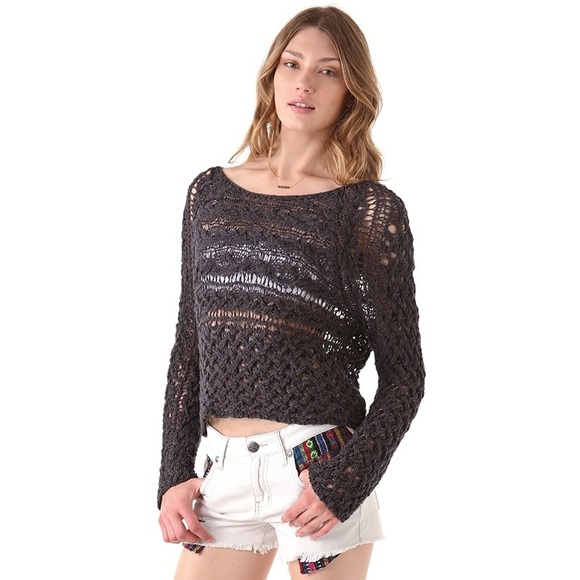 Free People Coral Crochet Chunky Knit Pullover, XS - Picture 9 of 10